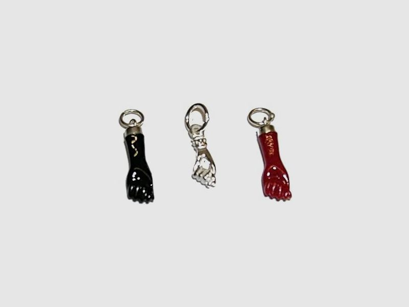 perlascarel 3 Pendenti Higa, Figa in Argento Sterlingo, 1 rosso, 1 nero e 1 interamente in argento sterlingo Custodia per ogni pendente