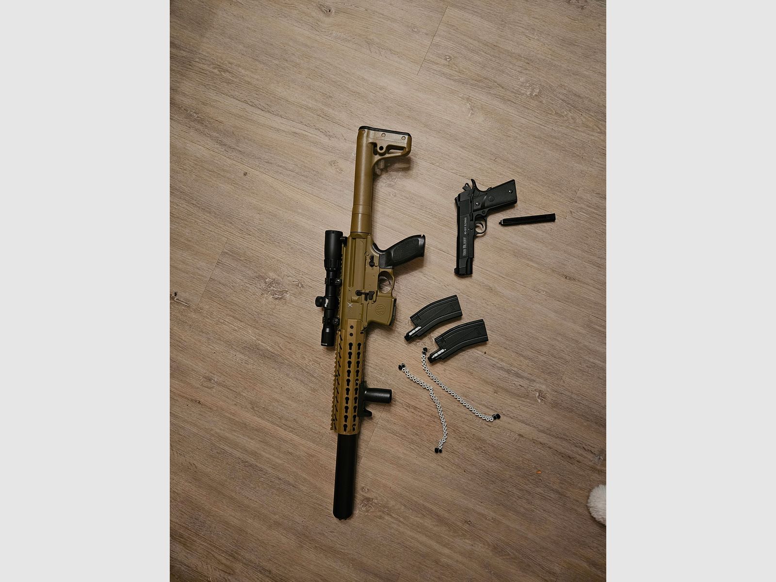 SigSauer MCX CO2 air rifle + Red Alert RF - 1911 CO2 blowback