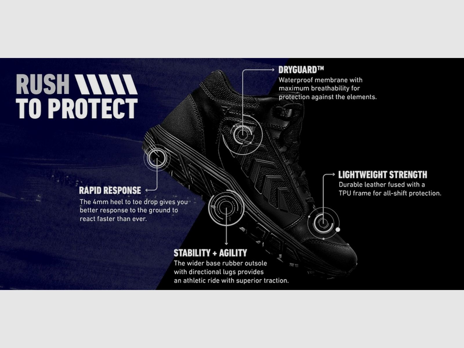 Tactische laarzen BATES RUSH SHIELD 1044 Dry Guard, afbeelding 6 van 7