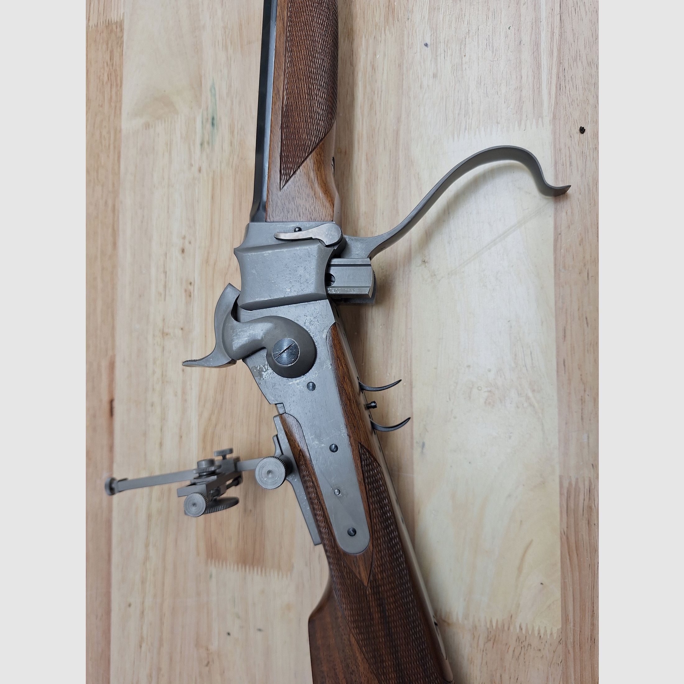 Sharps-geweer .45-120 Sharps met spindeldiopter