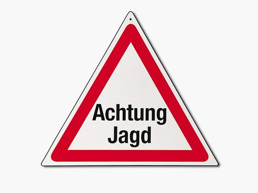 Warnschild Text: ACHTUNG JAGD!