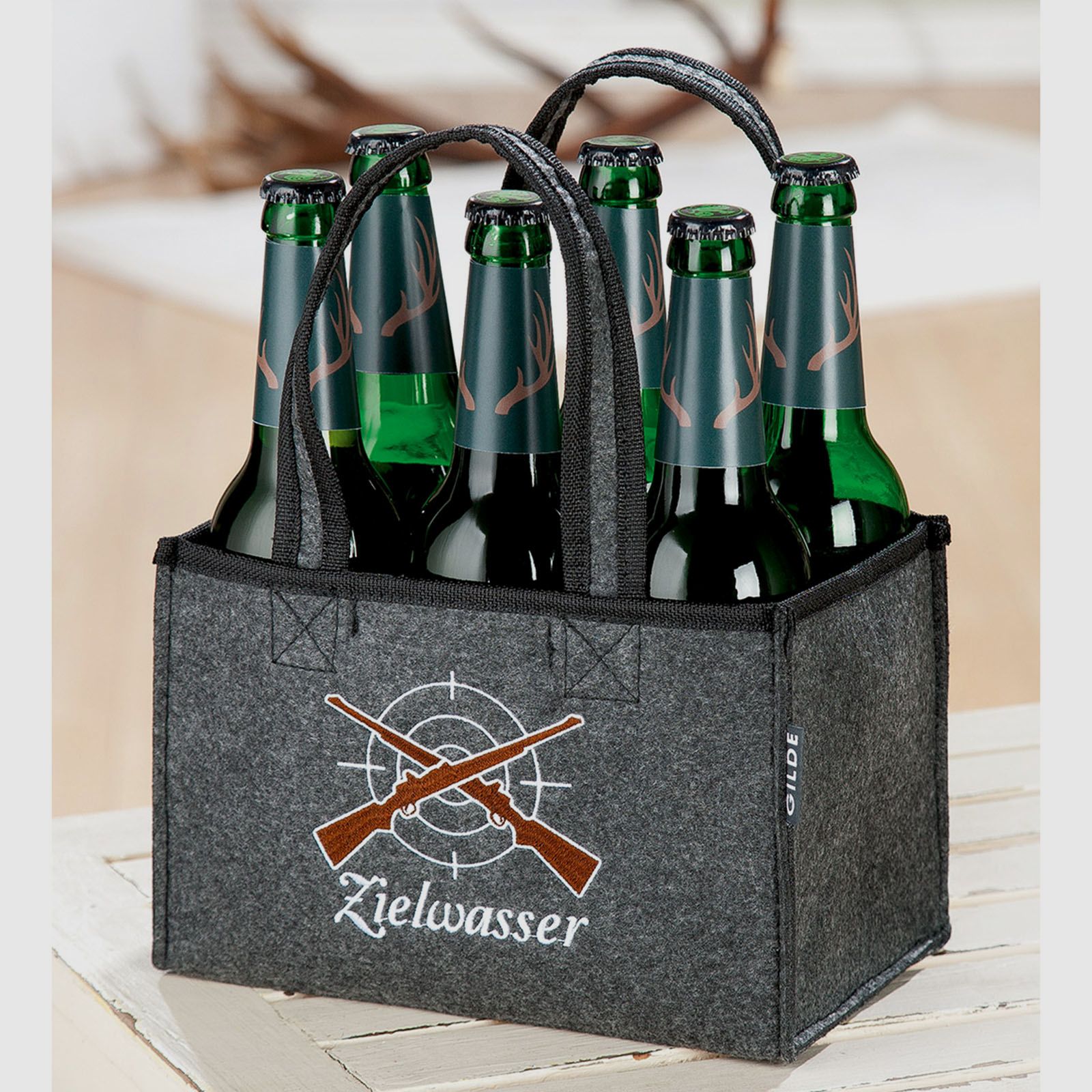 Flaschentasche Zielwasser f. 6 Bierflaschen (0,5l)