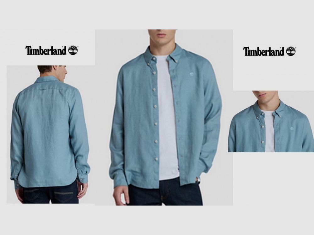 TIMBERLAND Leinenhemd Mill Brook hellblau