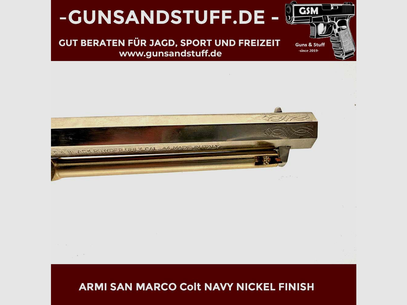 ARMI SAN MARCO COLT NAVY .44 (CZARNY PROCH) NIKLOWE WYKOŃCZENIE