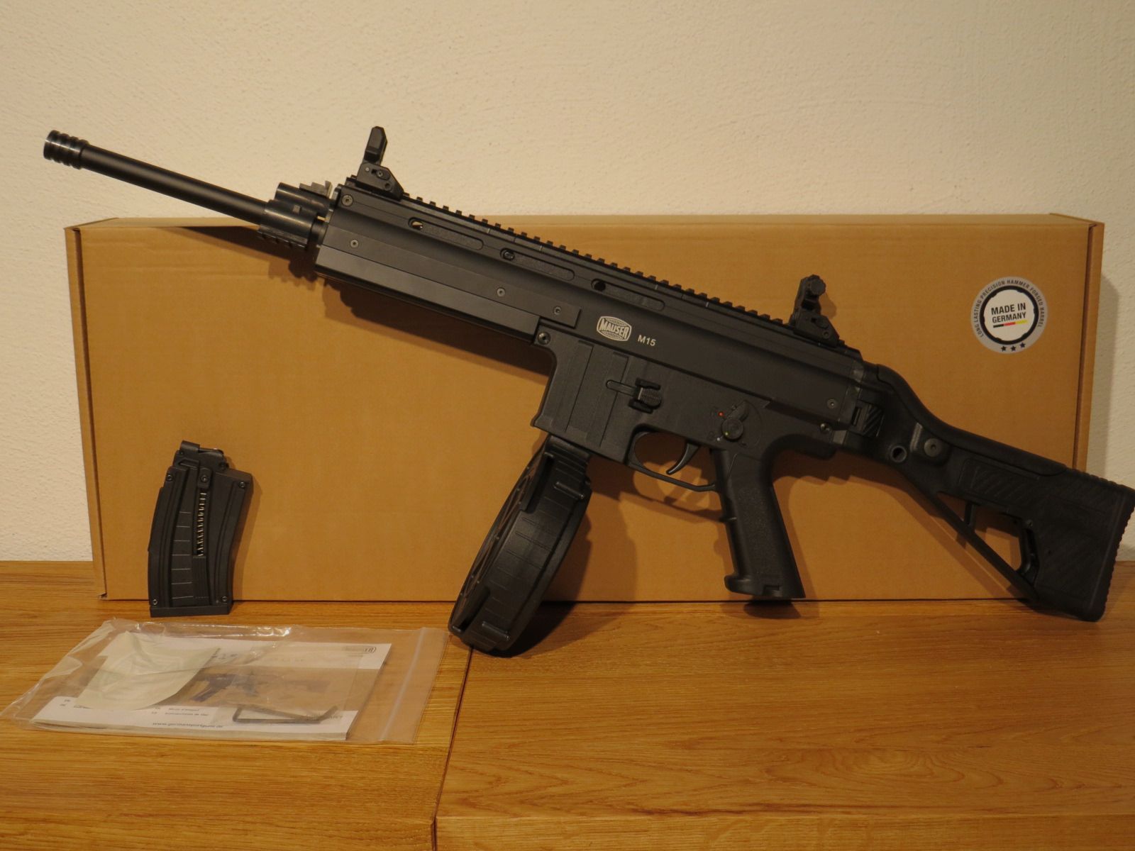 MAUSER M15 Sport - Semi-automatisch geweer - .22lr HV - Zwart - incl. 110 schots trommelmagazijn