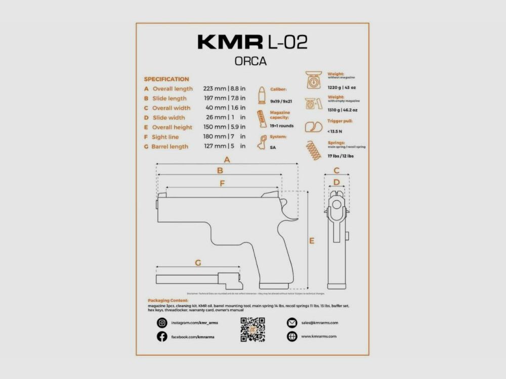 KMR L-02 ORCA O.R 9mmLuger, immagine 4 di 4