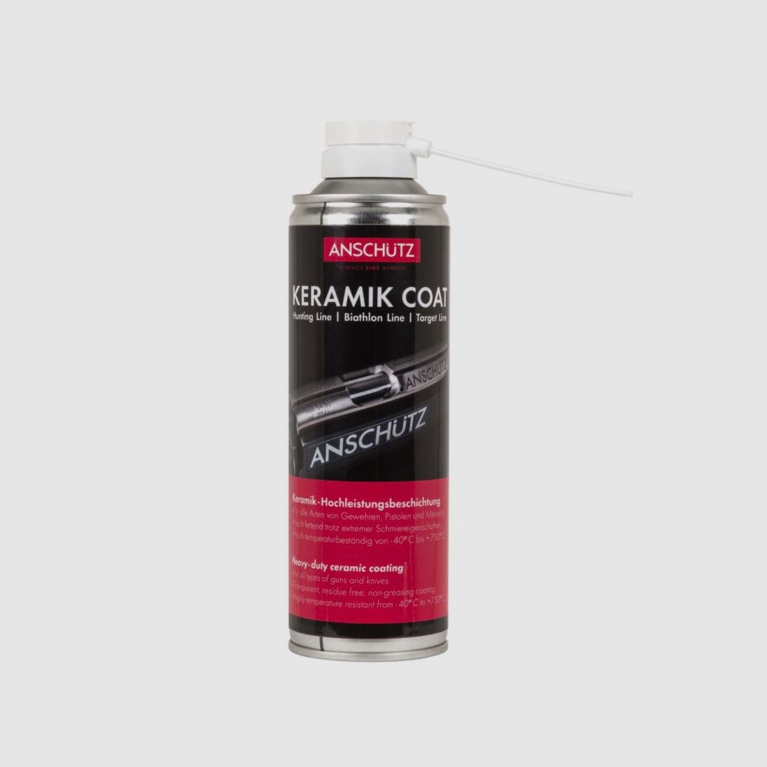 Aerosol de abrigo de cerámica Anschütz 565 300ml para rifles, pistolas y cuchillos