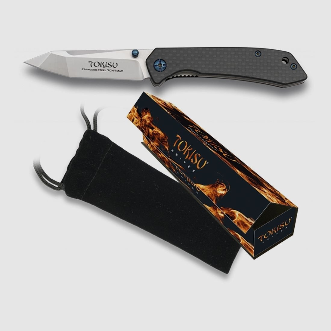 Small TOKISU Tanto Pocket Knife Carbon Gentlemen Knife