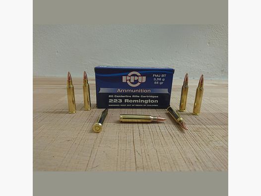 PPU .223 Rem FMJ BT 55grs 3,56g