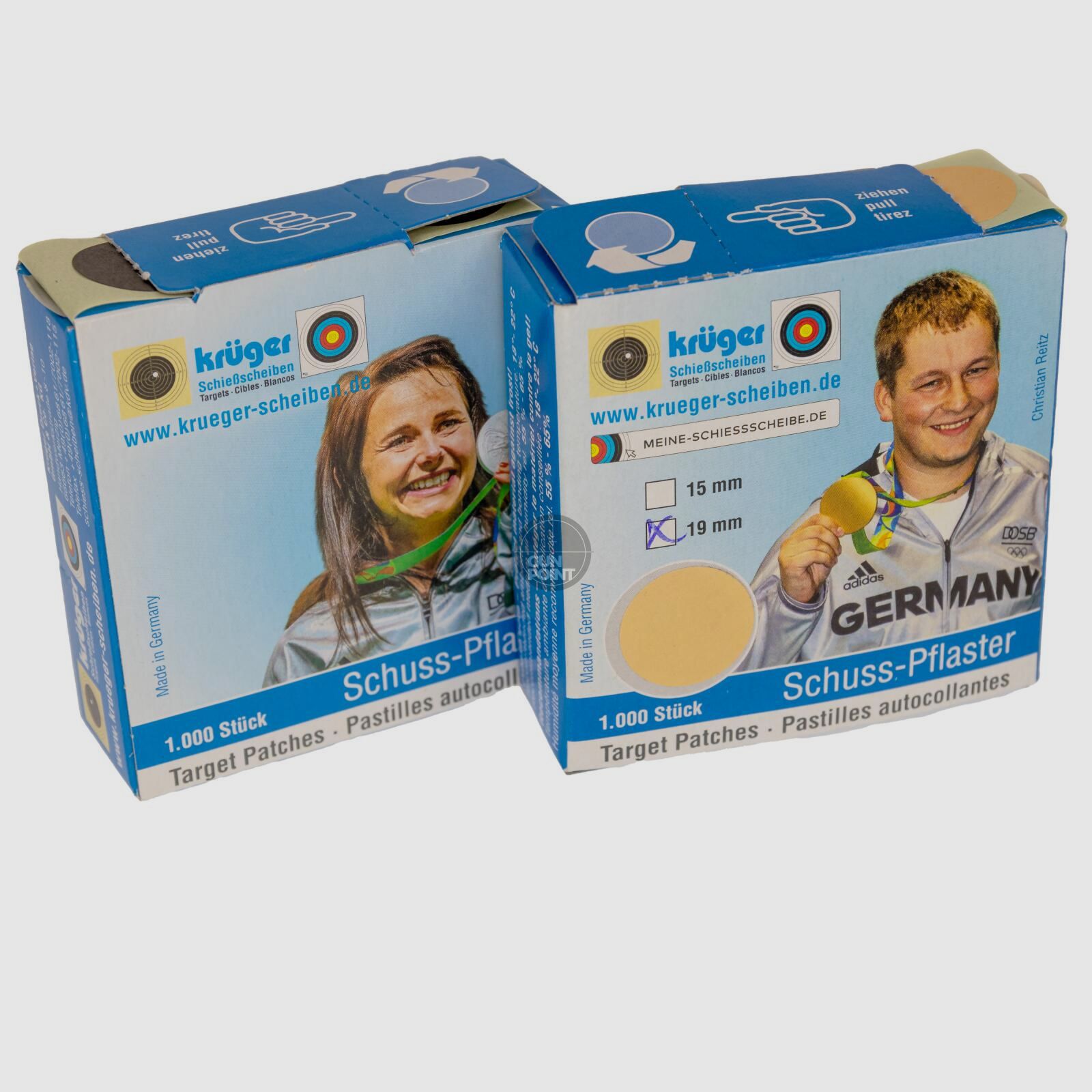 Krger Schusspflaster SET 19mm - 1000 Stk. Schwarz - 1000 Stk. Beige