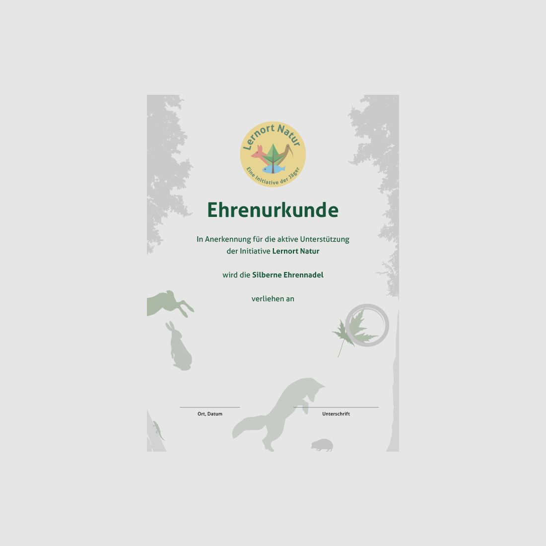 Lernort Natur-Urkunde Silber Anerkennung