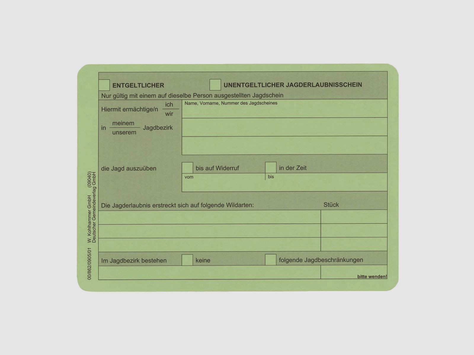 Permis de chasse - 20 pièces