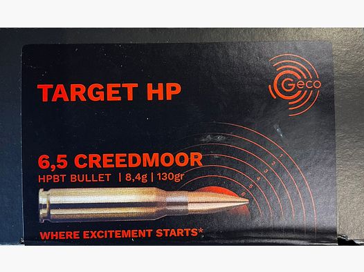 Geco 6,5 Creedmoor TARGET HPBT 130grs - 50 disparos