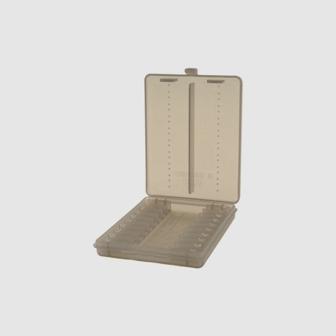 MTM Patronenetui W18-38-41 rauch klar mit Klappdeckel f. 18 Patronen .38 Spec./.357 Mag.