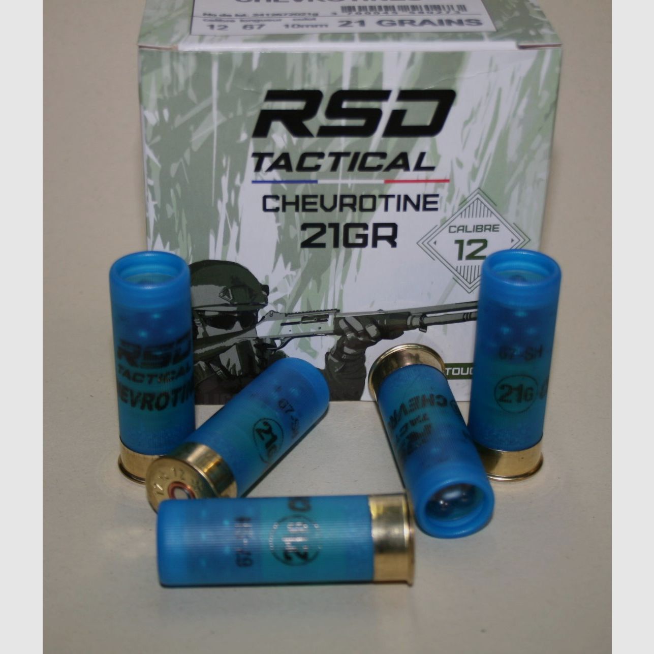 Cartucce RSD Tactical Chevrotines 21 Grains calibro 12/67 (scatola da 25)