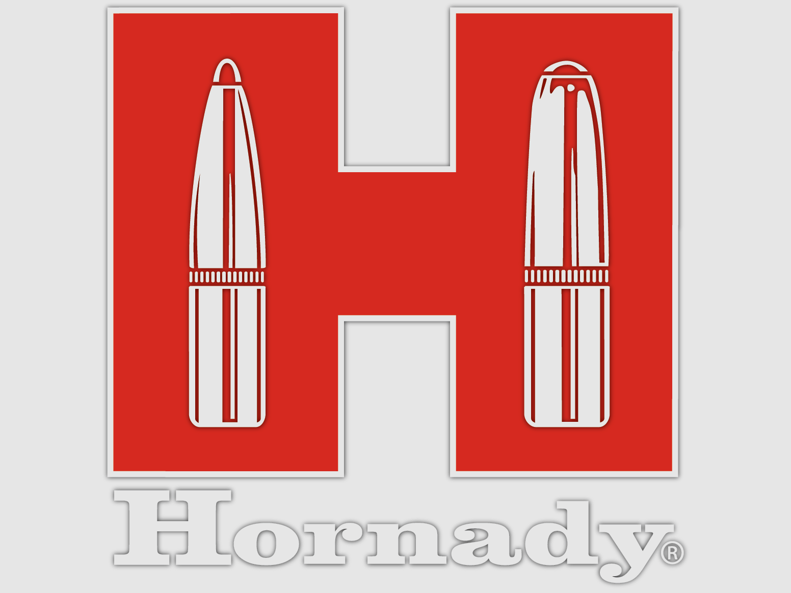 Pegatina Hornady "Red H" - Rojo/Blanco - aprox. 8,9×8,9 cm