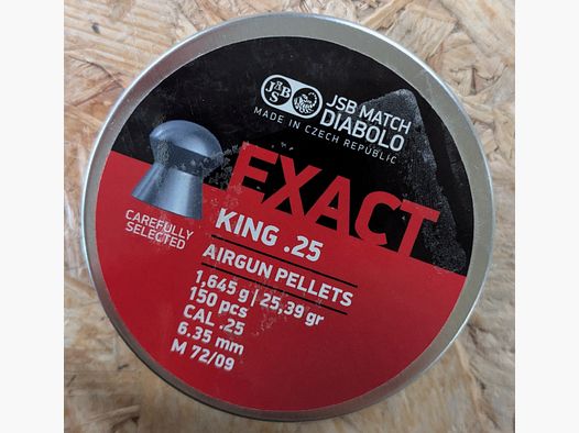 Scatola da 150 JSB Diabolo Exact King - Cal. 6.35
