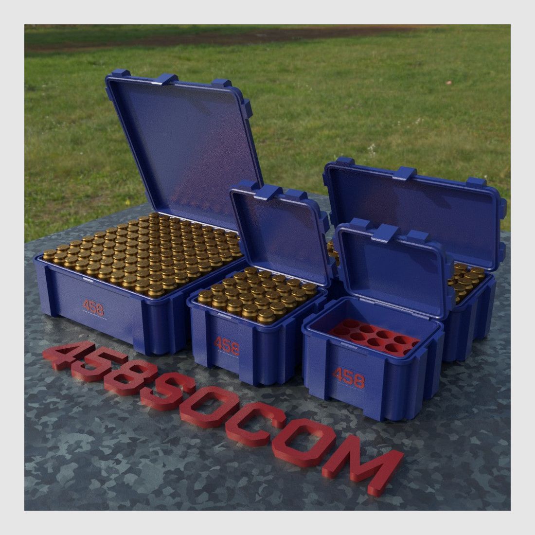 Filamelt scatola per munizioni / .458 SOCOM / 'coperchio a ribalta' / scatola per cartucce, scatola per munizioni