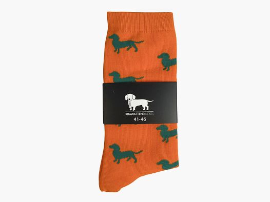 Krawattendackel Socken Dackel orange