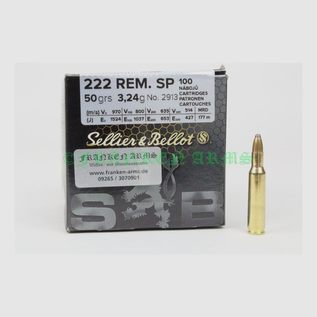 Sellier&Bellot .222 Rem. SP 50gr. 3.24g 100 pieces