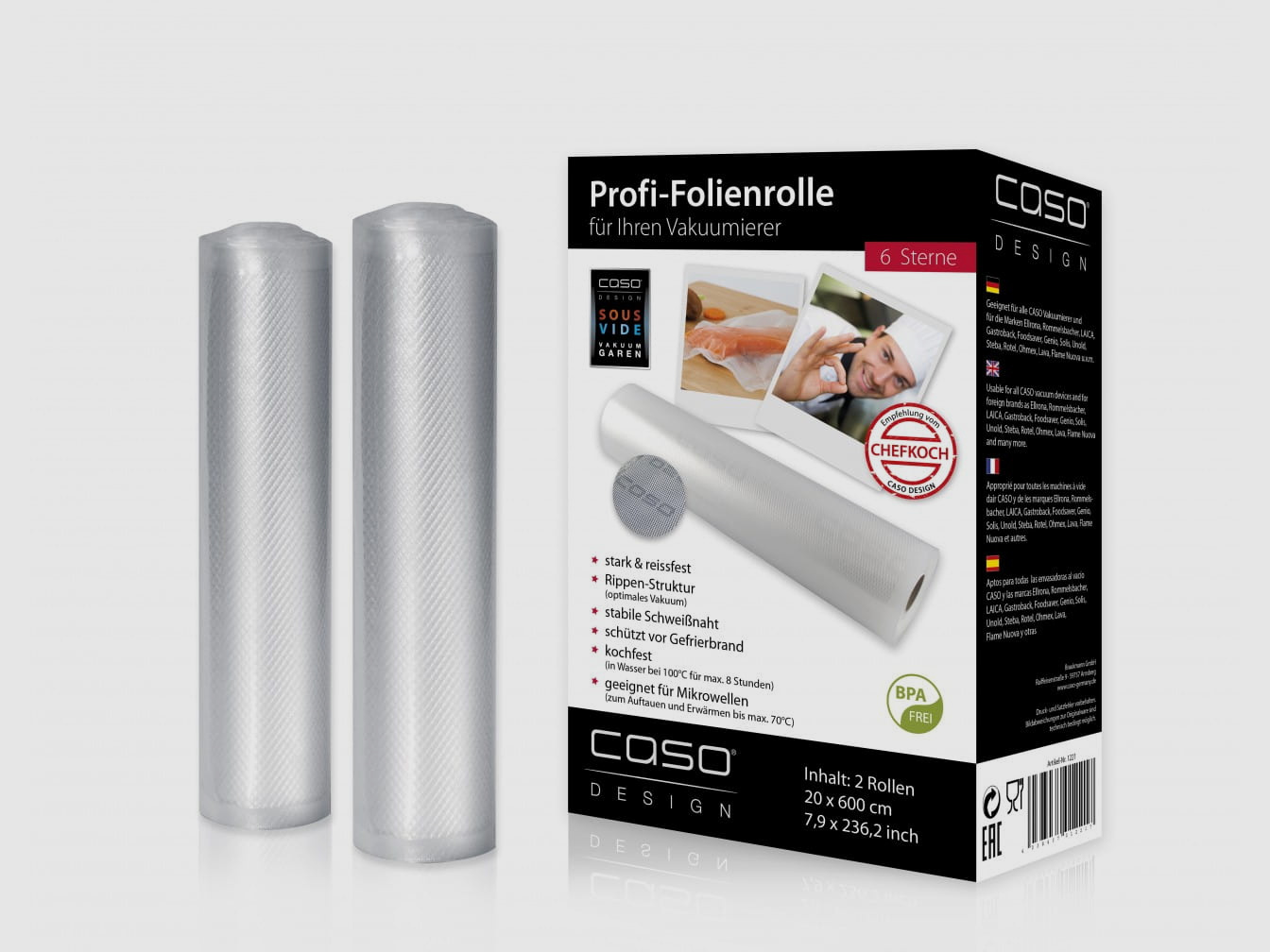 Caso Folienrollen 20x600 cm (2 Stück)