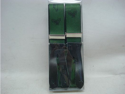 Bretelles Roe Buck en cuir - boucles noires/vertes