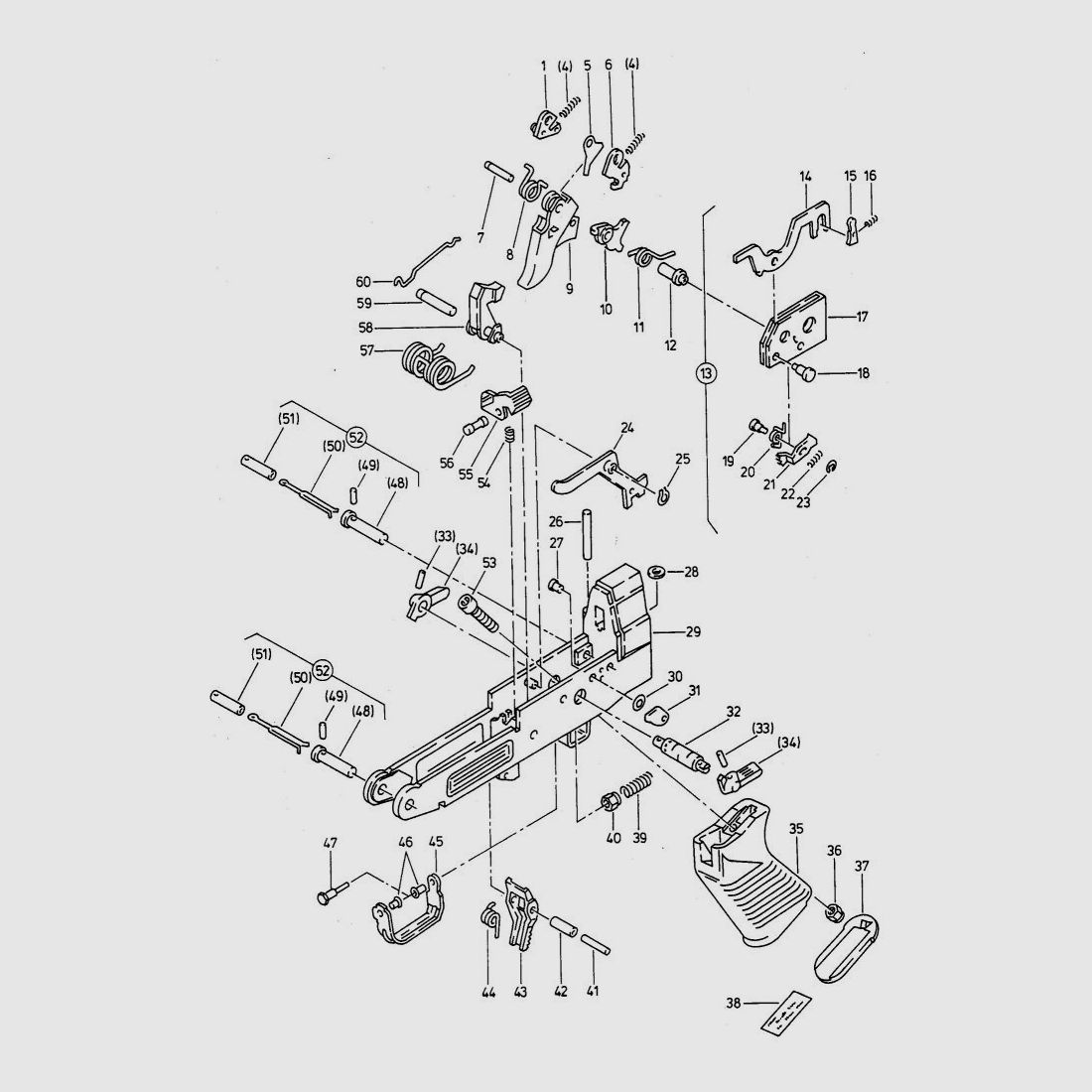SIG SIG STGW 90 PE90 STURMGEWEHR 1990 1x 670-4670 STOPMUTTER 1x670-4669 ZYLINDERSCHRAUBE GRIFF