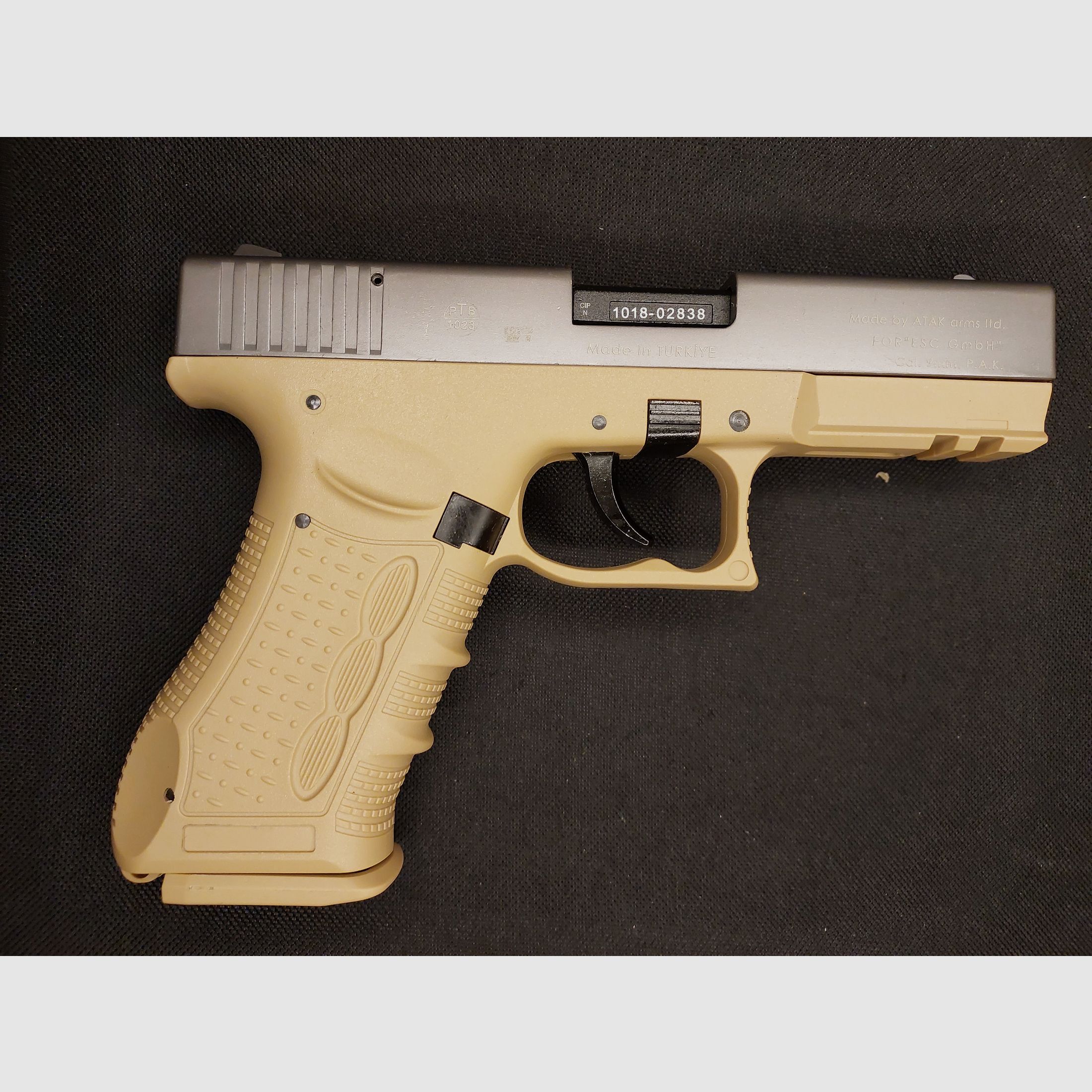 Zoraki 917 pistola de fogueo 9mm P.A.K. desierto TAN TITANSCHLITTEN (PTB 1023)