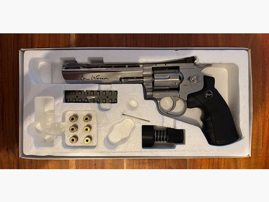 ASG - Dan Wesson 6 Zoll CO2 Cal.4,5mm Poliert + 6 Zusatz Hülsen 