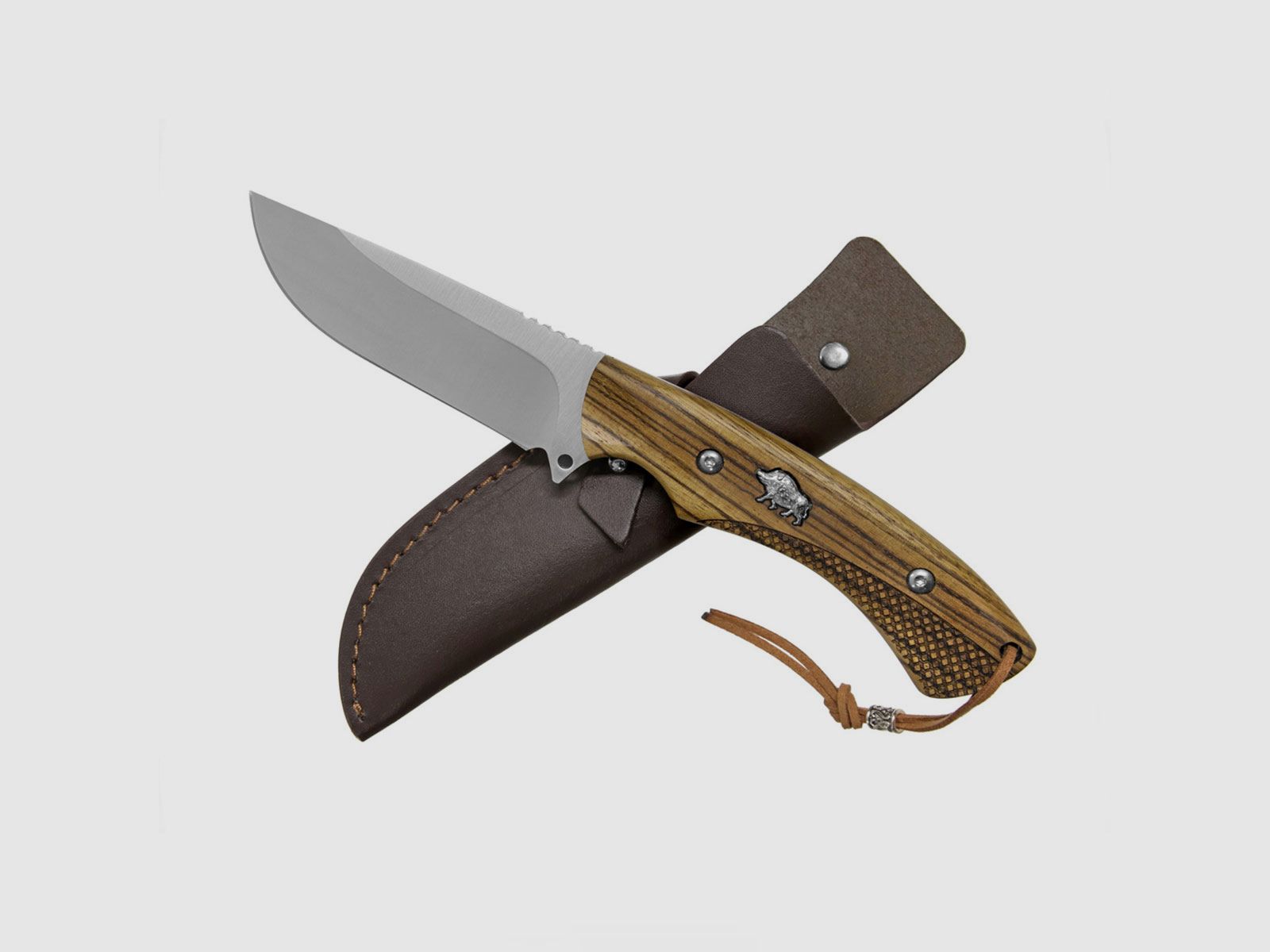 ALBAINOX – COLTELLO CINGHIALE WILD BOAR HUNTING KNIFE LEATHER SHEATH, immagine 5 di 5
