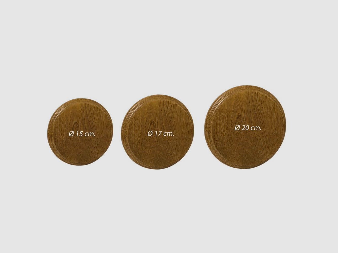 Eiken Plaquette voor Wildzwijn Tanden en Hoorns - Diameter 20 cm - Natuurlijke Afwerking - Waardering en Bescherming van de Trofee, afbeelding 2 van 5