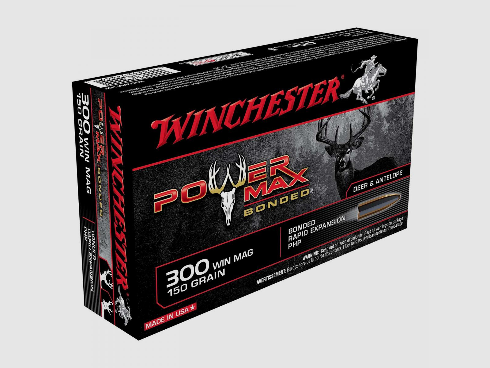 Winchester Power Max Bonded .300 Win. Mag. 150GR Bonded Rapid Expansion PHP 20 cartouches