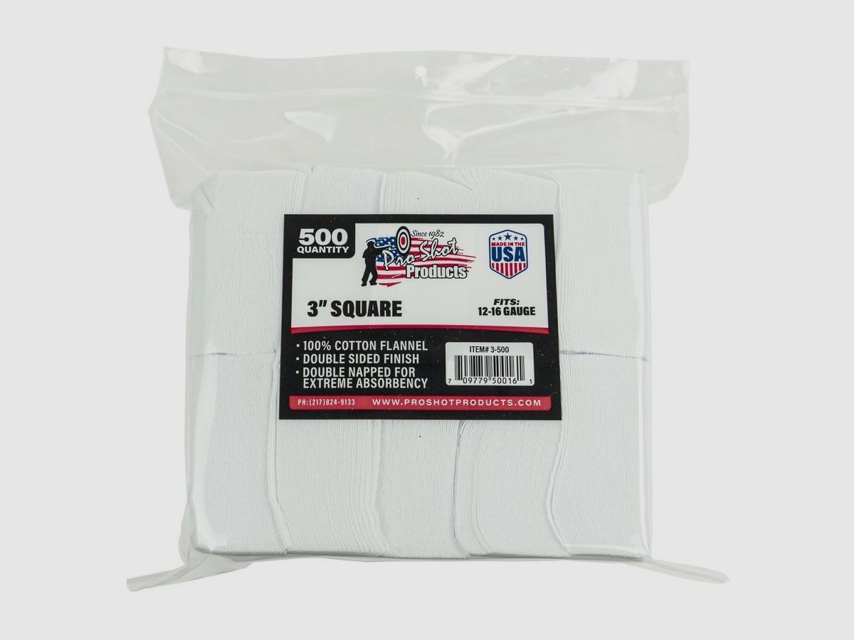 500 Patches 3" Eckig 12GA+16GA