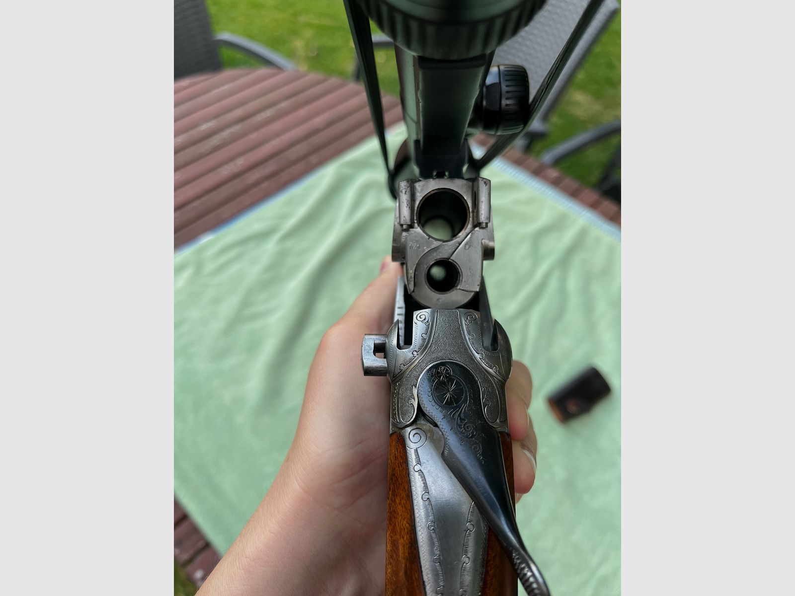 Bockbüchsflinte MERKEL Suhl BBF 7x65R 20/76 Swarovski 3-12x50 Z4i come nuova, rara