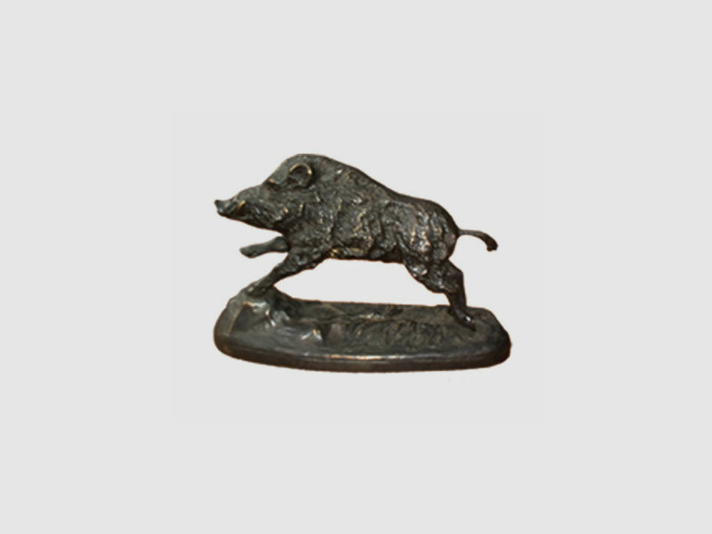 Lovergreen Bronzestatue Motiv springender Keiler groß