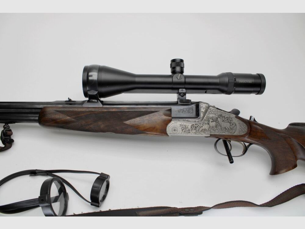 Bockdrilling Heym 35 de luxe avec Swarovski Habicht 2,5-10x56 LP et munitions 20/76;9,3x74R;5,6x52R
