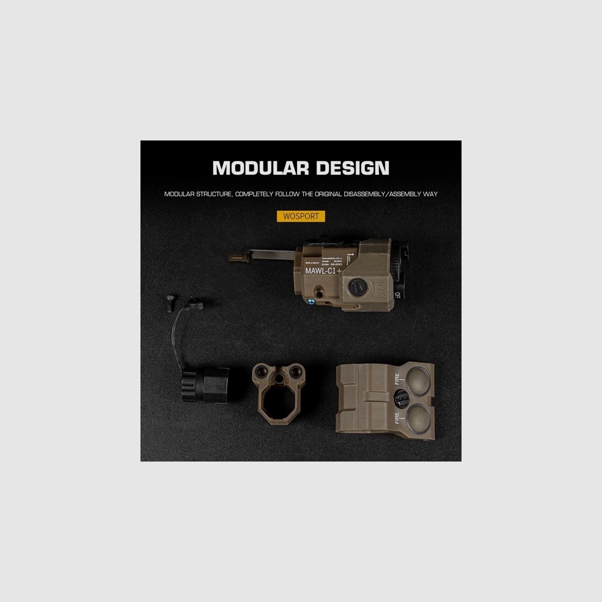 Airsoft MAWL-C1 Dummy Laser Design Bateria Box do 20mm RIS Rails | WoSport