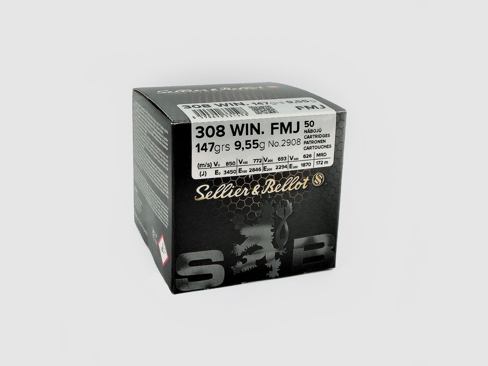 S&B Büchsenpatrone .308Win. VM /FMJ 9,55g/147grs