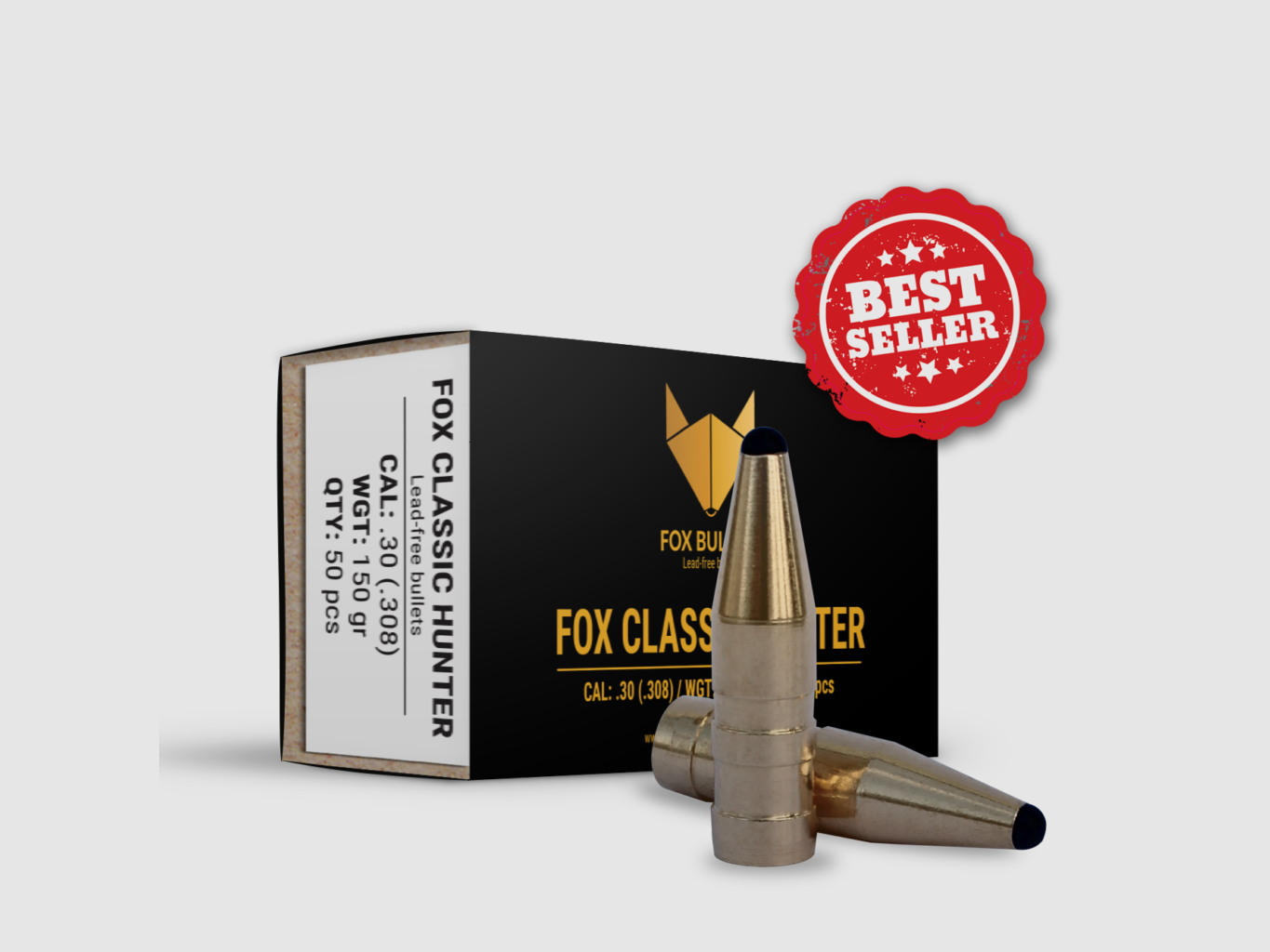 Fox Bullets Classic Hunter .308 9,7 g / 150 gr bleifreie Geschosse – 50 Stück