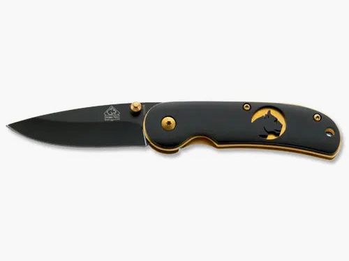 PUMA TEC One-Hand Knife (Gold Plates with Logo)