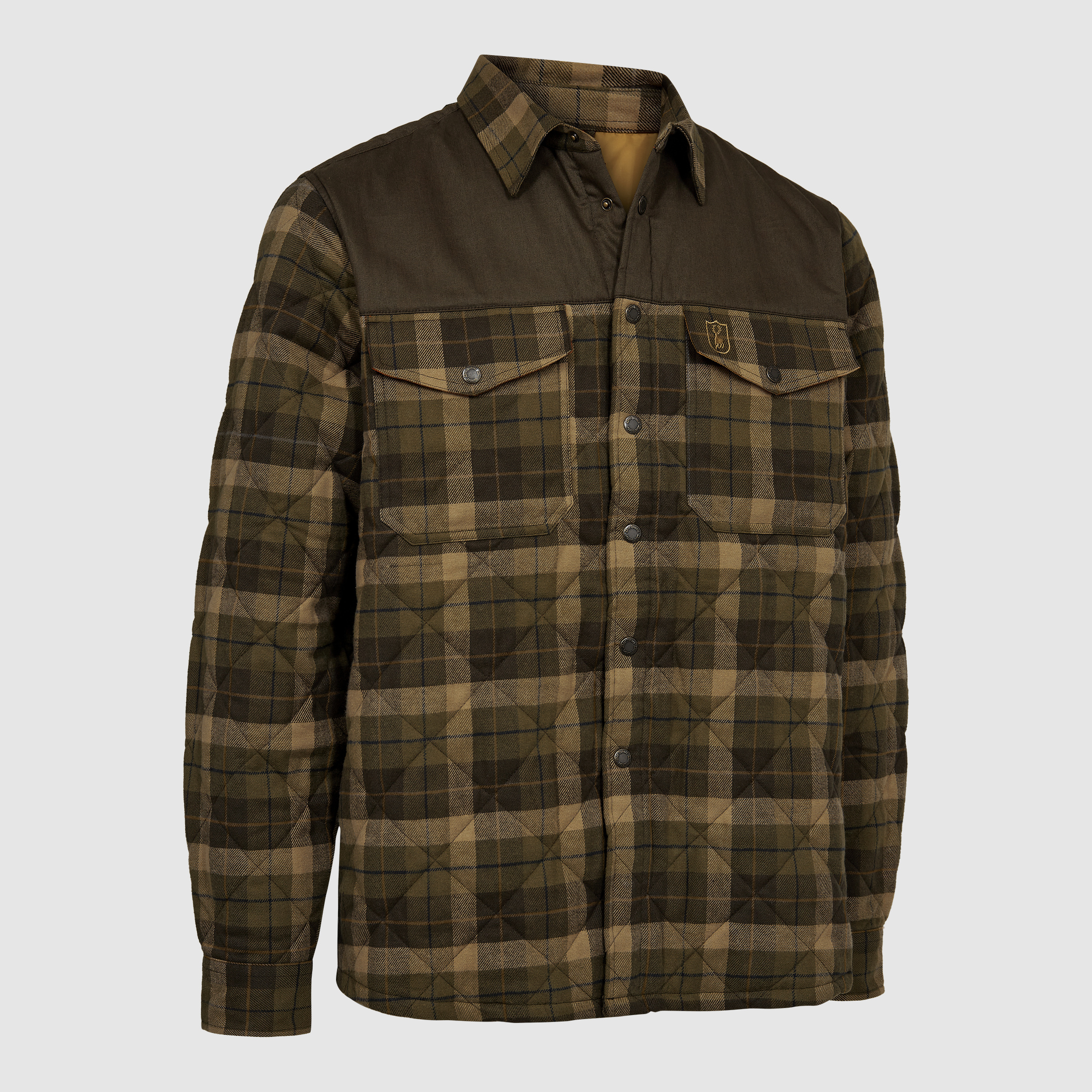 Elbert Giacca a Camicia Foderata - Check Marrone - Taglia: 4XL