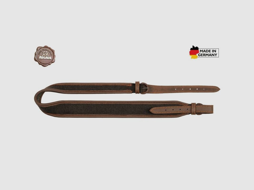 AKAH Gewehrriemen Loden/Elchleder mit Kork-Unterlage