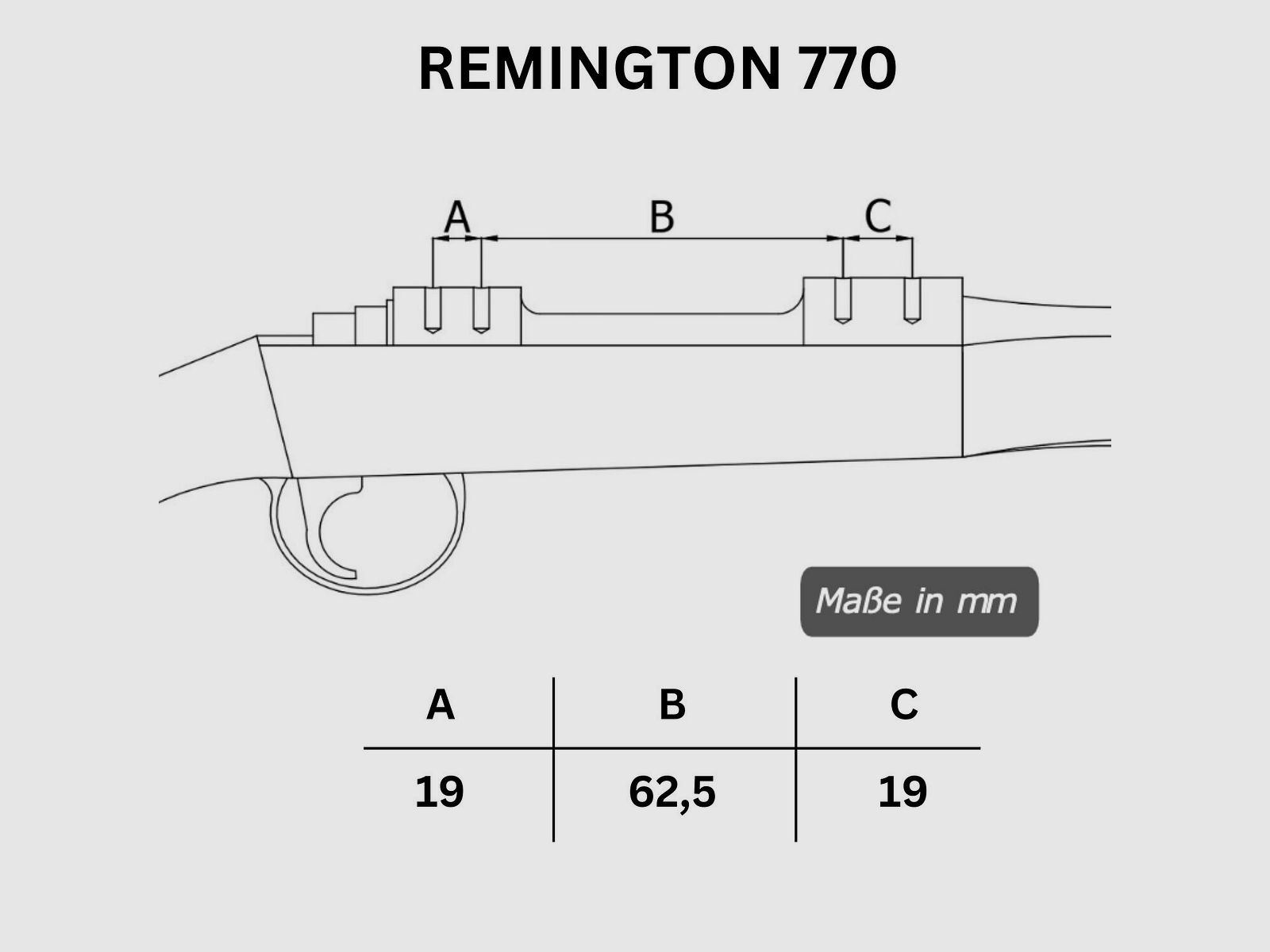 Rifle Doc Picatinny Weaver RAIL de acero para Remington 770