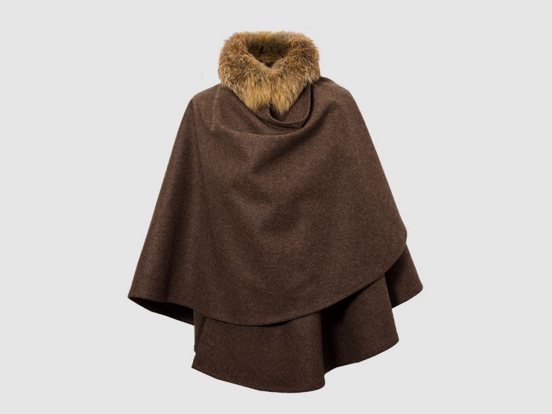 Loden cape "Forest Fairy", dark brown