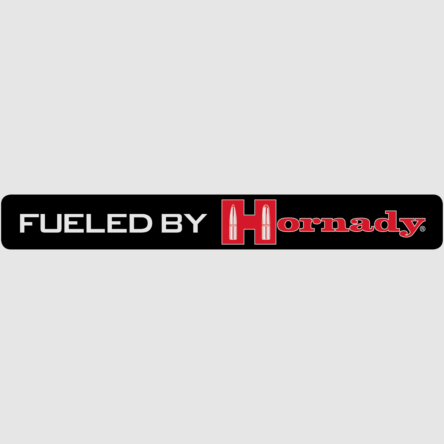 Pegatina Hornady "Fueled By Hornady" - Negro/Rojo - aprox. 14,3×1,7 cm