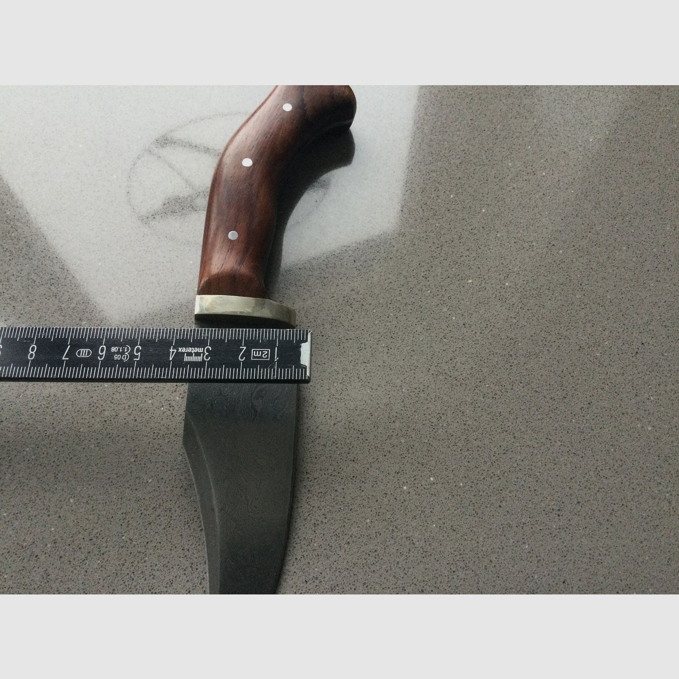 Jagdmesser, hochwertig, wunderschön, sehr schöne Klinge. Damaszener Stahl