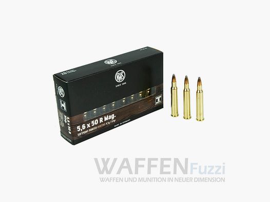 Jachtpatronen RWS kaliber 5,6x50 R Mag. TMS 64gr 20 schoten