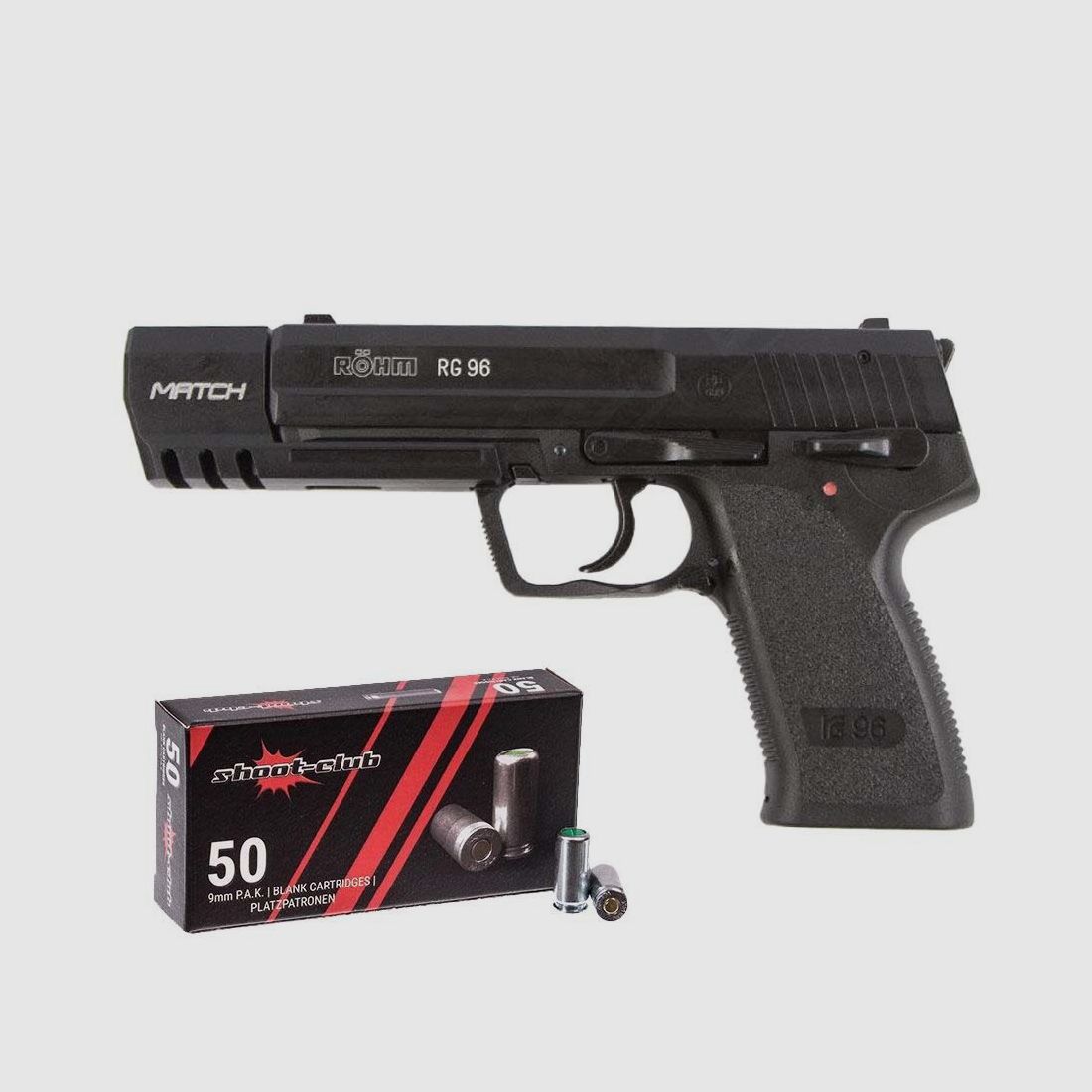 Röhm RG 96 MATCH blu pistola a salve + cartucce a salve