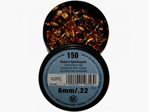 RWS 6MM FLOBERT BALAS PUNTIAGUDAS - 150 DISPAROS
