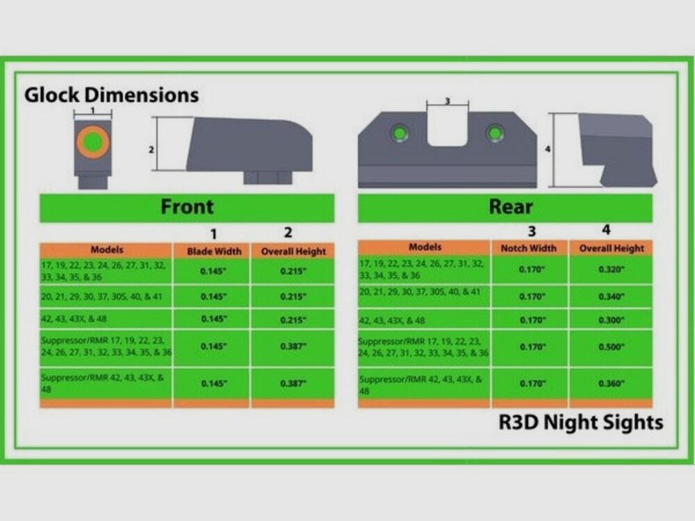 XS Sights N-Visier R3D Orange Glock 17-36